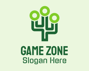 Green Digital Cactus  Logo