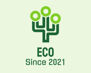 Circuit - Green Digital Cactus logo design