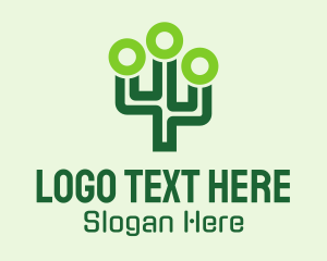Green Digital Cactus  Logo