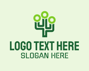 Green - Green Digital Cactus logo design