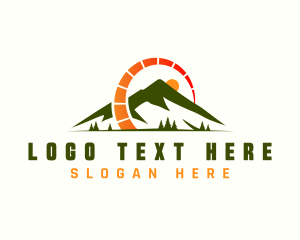 Speedometer - Mountain Outdoor Speedometer logo design