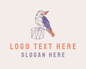 Monoline - Geometric Bird Modern logo design