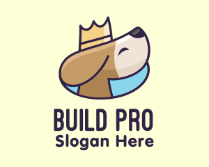 Pooch - King Puppy Dog Crown logo design