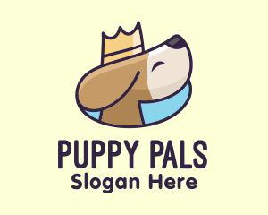 Puppy - King Puppy Dog Crown logo design