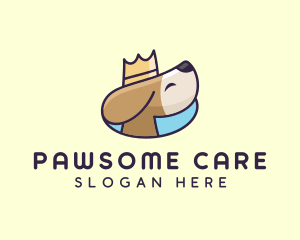 Puppy Dog Crown logo design