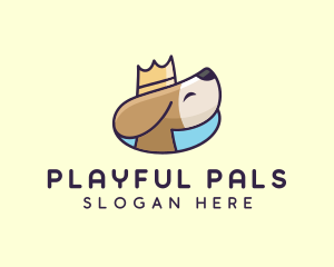 Puppy Dog Crown logo design