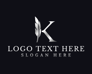 Agency - Feather Publishing Letter K logo design