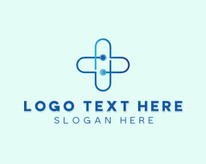 Hospital Worker - Health Stethoscope Cross logo design