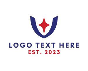 Alphabet - Modern Shield Star Letter U logo design