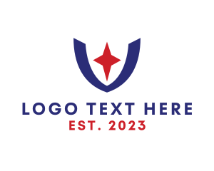 Modern - Modern Shield Star Letter U logo design