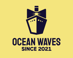 Navy - Bow Tie Ship Cruise logo design