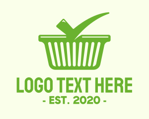 Checklist - Green Check Shopping Basket logo design