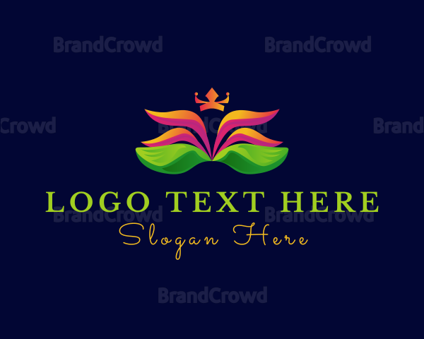 Crown Flower Botanical Logo