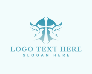 Rosary - Holy Cross Dove logo design