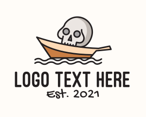 Sail Ship - Dead Seafarer Skull logo design