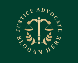 Prosecutor - Legal Justice Scale Wreath logo design