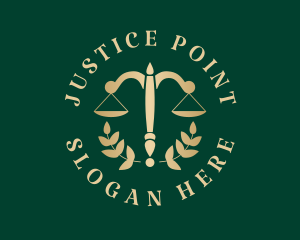 Judiciary - Legal Justice Scale Wreath logo design