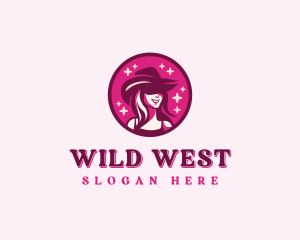 Sparkle Cowgirl Hat logo design