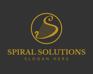 Gold Harp String logo design