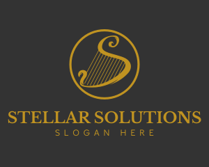 Gold Harp String logo design