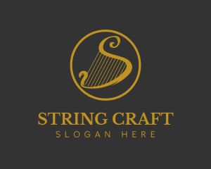 Gold Harp String logo design