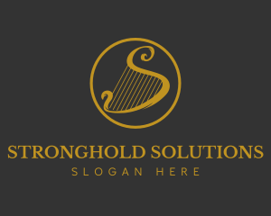 Gold Harp String logo design