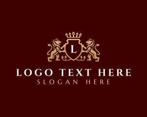 High End - Lion Royal Shield logo design