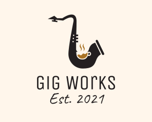 Gig - Music Saxophone Cafe logo design