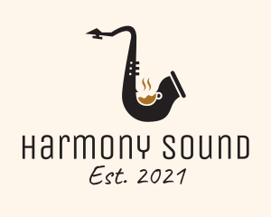 Instrumental - Music Saxophone Cafe logo design