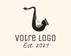 Latte - Music Saxophone Cafe logo design
