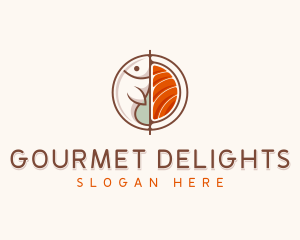 Fish Sashimi Cuisine logo design