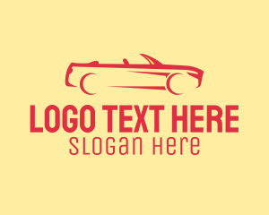 Car Dealership - Red Convertible Sports Car logo design