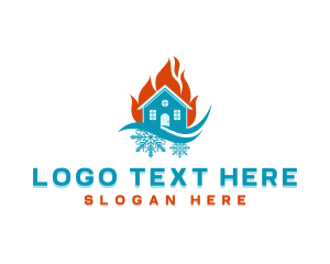 Cold - Home Air Conditioning logo design