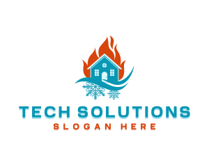 Flame - Home Air Conditioning logo design