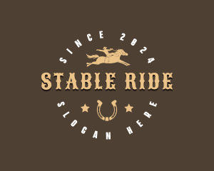 Horseback - Cowboy Horse Ranch logo design