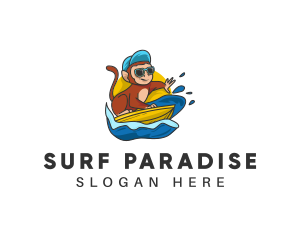 Surf - Monkey Surfing Getaway logo design