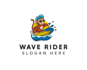 Surf - Monkey Surfing Getaway logo design