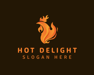 Chicken Flame Grill logo design