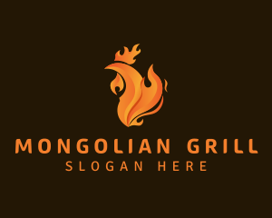 Chicken Flame Grill logo design