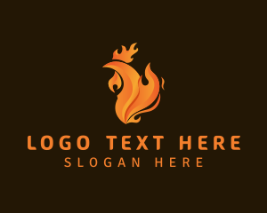 Cooking - Chicken Flame Grill logo design