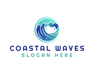 Wave Beach Surf logo design