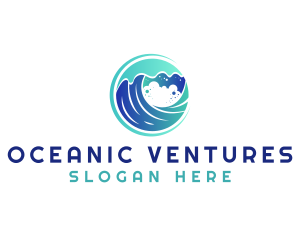 Wave Beach Surf logo design