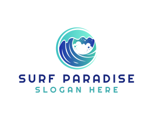 Wave Beach Surf logo design