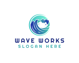 Wave Beach Surf logo design