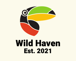 Wild Colorful Toucan  logo design