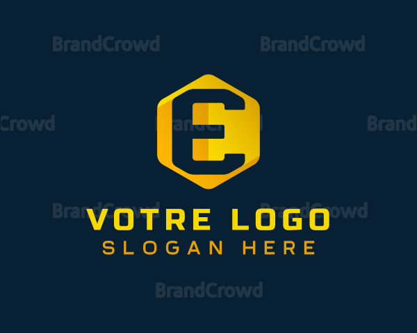 Hexagon Startup Business Letter E Logo