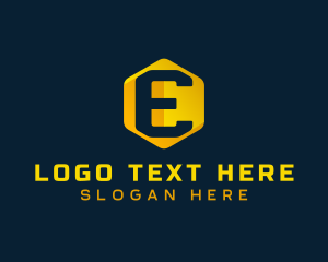 Hexagon Startup Business Letter E logo design