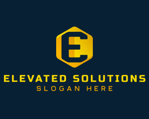 Hexagon Startup Business Letter E logo design