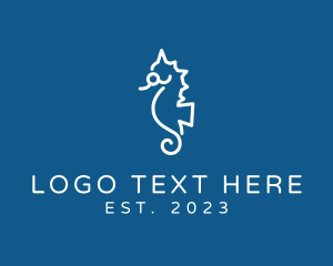 Marine Seahorse Animal logo design