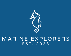 Marine Seahorse Animal logo design